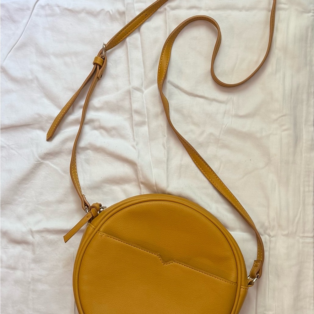 Round Mustard Yellow Crossbody Bag